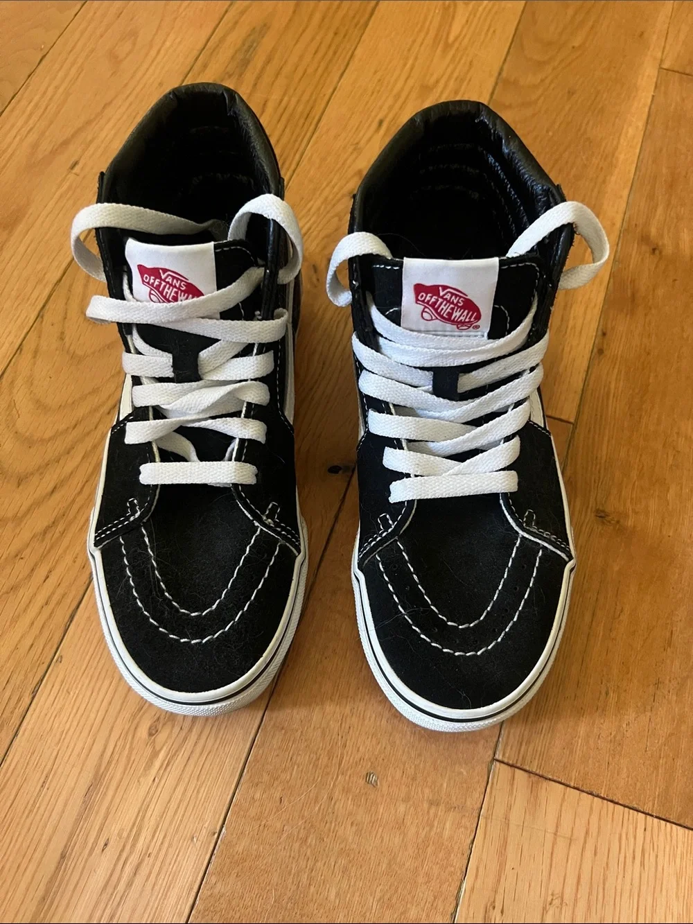 Vans Kids Black and White High-Top Skate Sneakers